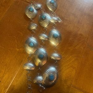 Authentic sterling silver and turquoise handcrafted belt.